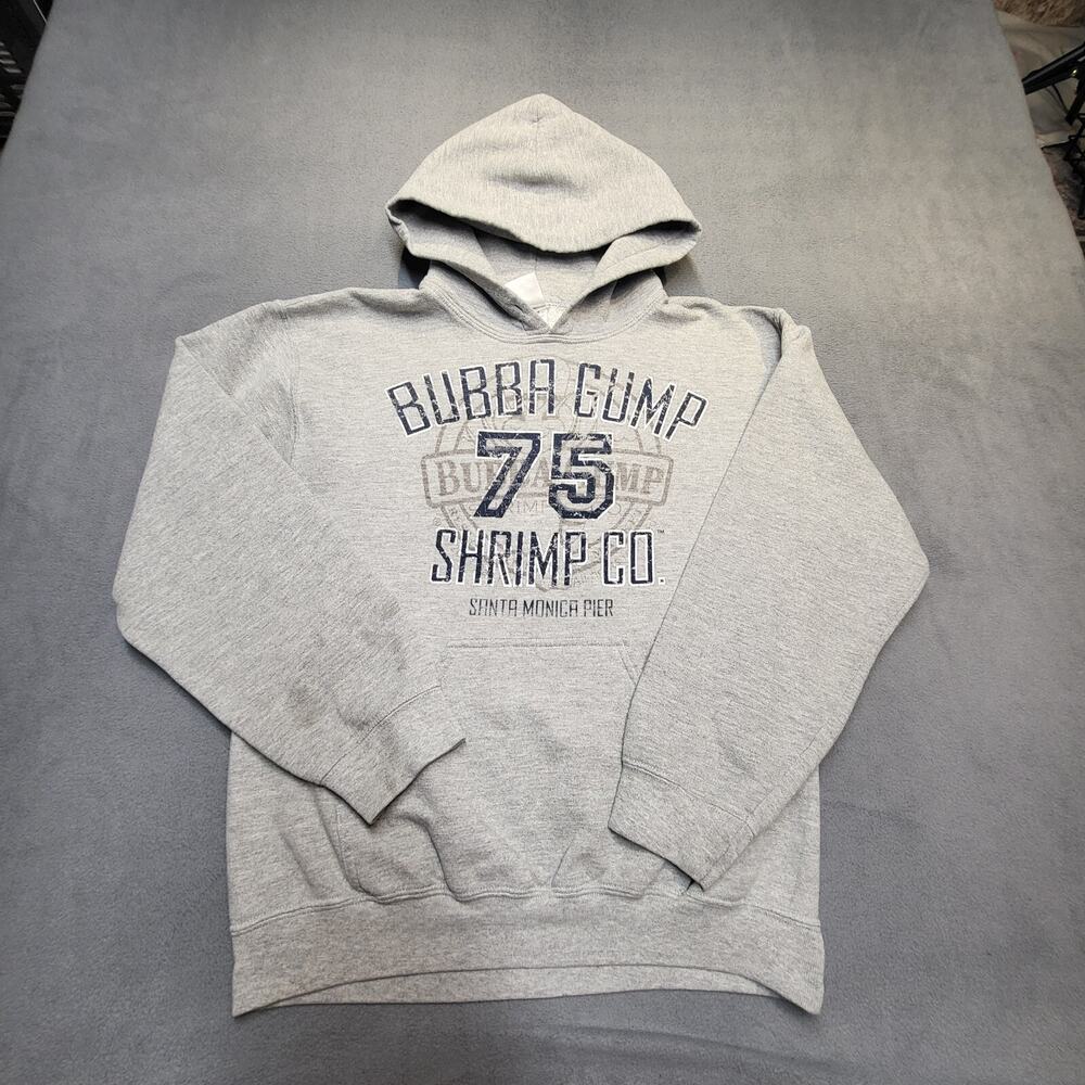 Bubba Gump Hoodie Mens S‎ Gray Pullover Sweatshirt Long Sleeve Graphic